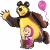BALON FOLIOWY MASZA I NIEDŹWIEDŹ
