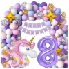 GIRLANDA BALONOWA BALON JEDNOROŻEC PONY CYFRA 8