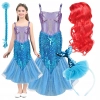 STRÓJ SYRENKA ARIELKA SUKIENKA PERUKA MAŁA SYRENKA KOSTIUM NA BAL