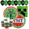 ZESTAW NA URODZINY MINECRAFT BALONY TALERZYKI KUBKI NA URODZINY DLA GRACZA