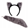 ZESTAW WILKA PRZEBRANIE OPASKA OGON MASKA SZARY WILK DODATKI DO STRÓJ