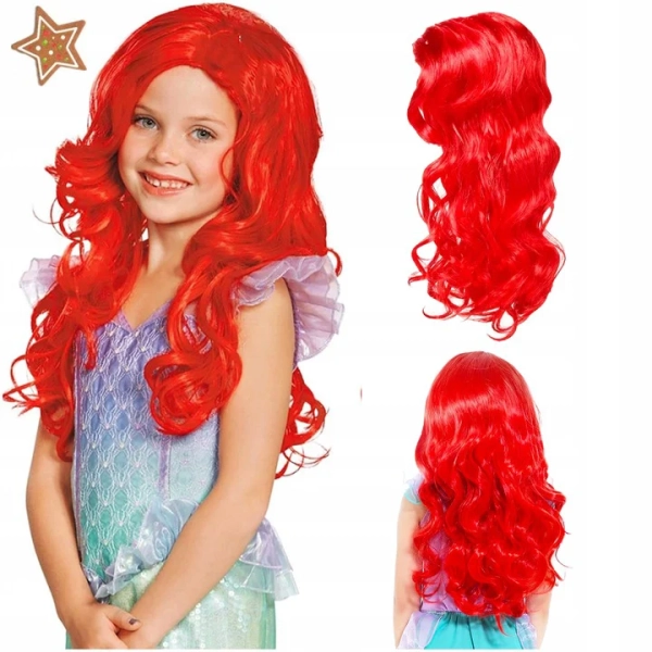 STRÓJ SYRENKA ARIELKA SUKIENKA PERUKA MAŁA SYRENKA KOSTIUM NA BAL