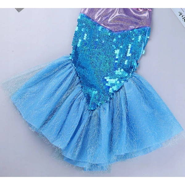 STRÓJ SYRENKA ARIELKA SUKIENKA PERUKA MAŁA SYRENKA KOSTIUM NA BAL