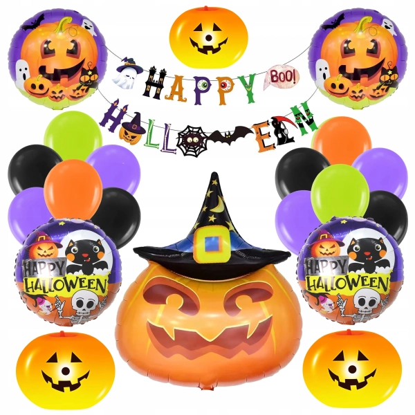 ZESTAW BALONÓW DYNIA DEKORACJE HALLOWEEN