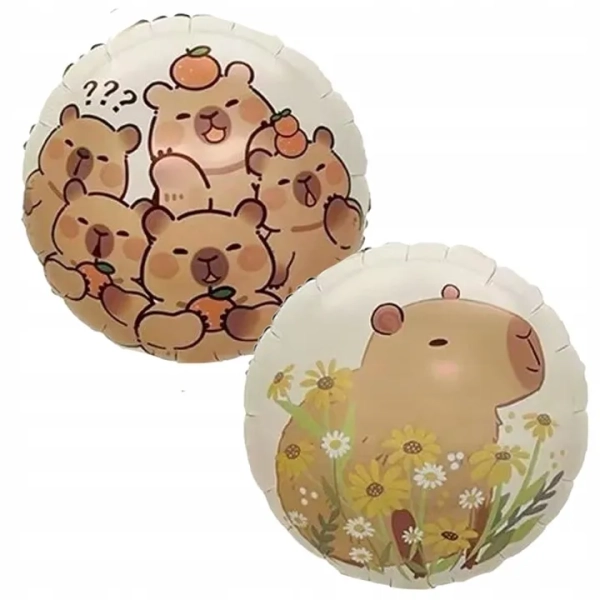ZESTAW BALONÓW KAPIBARA KWIATEK CYFRA 5