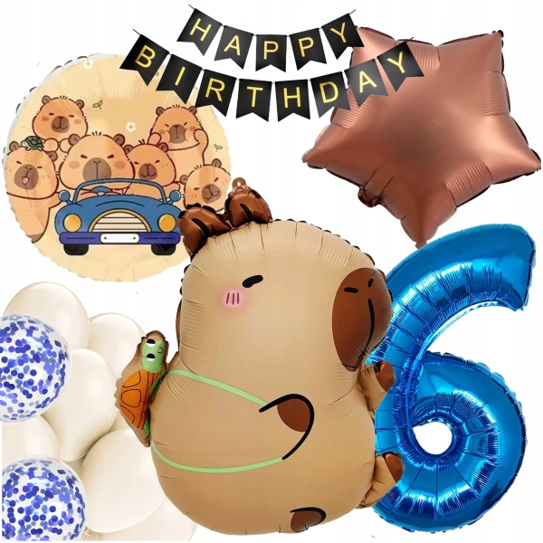 ZESTAW BALONÓW KAPIBARA PLECAK CYFRA 6