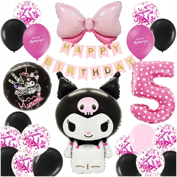 ZESTAW BALONÓW KUROMI SANRIO MY MELODY BALON CYFRA 5