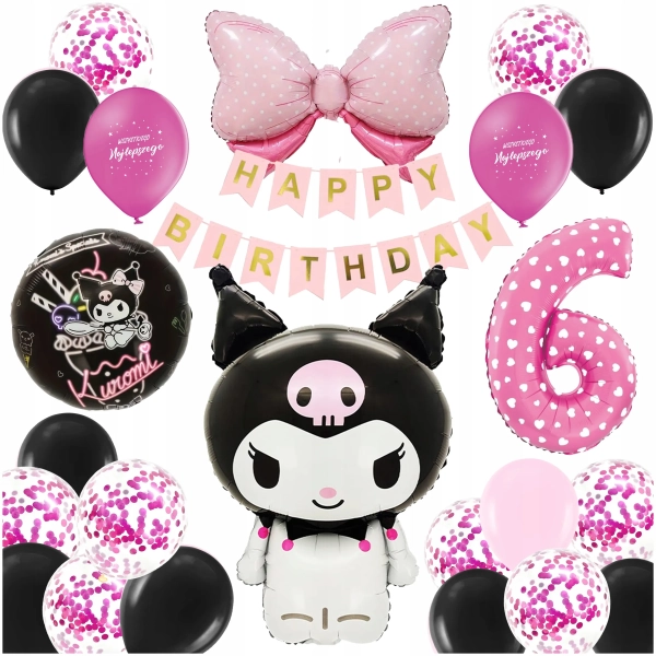 ZESTAW BALONÓW KUROMI SANRIO MY MELODY BALON CYFRA 6