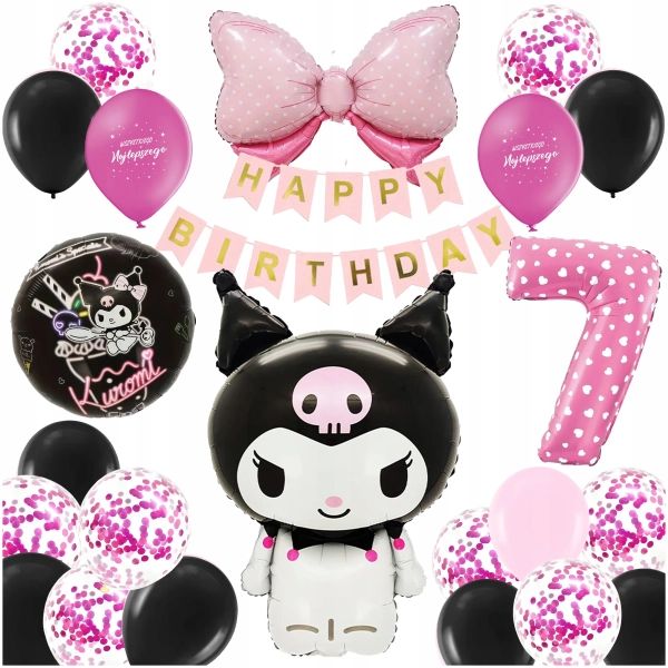ZESTAW BALONÓW KUROMI SANRIO MY MELODY BALON CYFRA 7