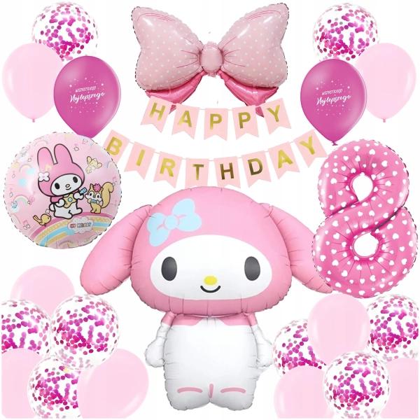 ZESTAW BALONÓW KUROMI BALON CYFRA 8