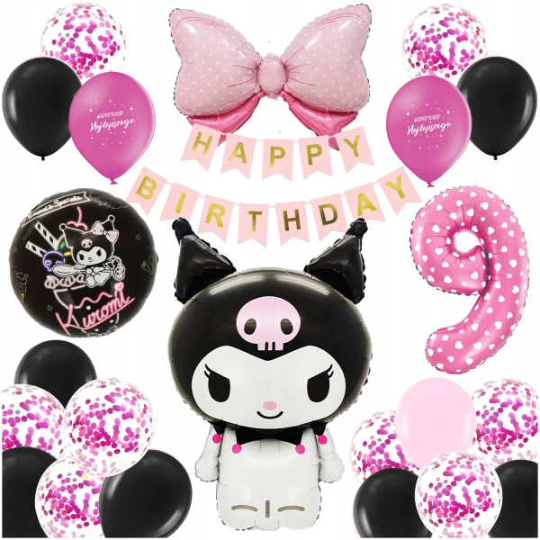 ZESTAW BALONÓW KUROMI SANRIO MY MELODY BALON CYFRA 9