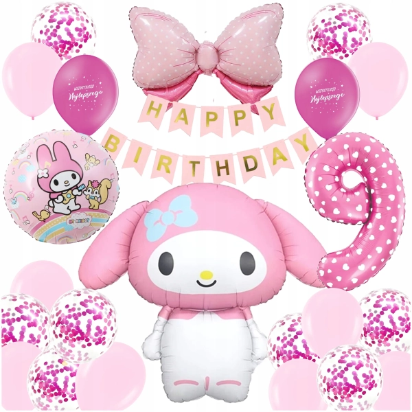 ZESTAW BALONÓW KUROMI BALON CYFRA 9