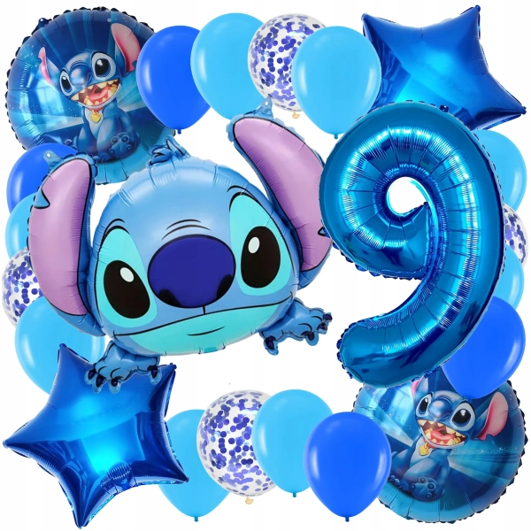 ZESTAW BALONÓW LILO I STITCH BALON CYFRA 9