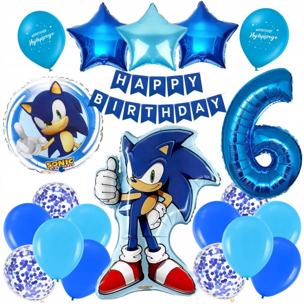 ZESTAW BALONÓW SONIC BALON CYFRA 6