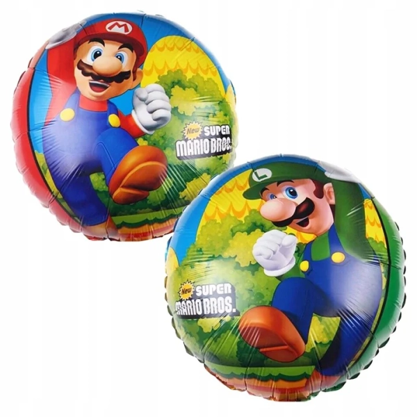 ZESTAW BALONÓW FOLIOWYCH SUPER MARIO I LUIGI  NA 7 URODZINY