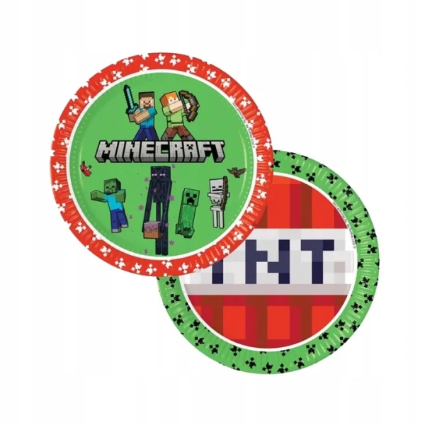 ZESTAW NA URODZINY MINECRAFT BALONY TALERZYKI KUBKI NA URODZINY DLA GRACZA