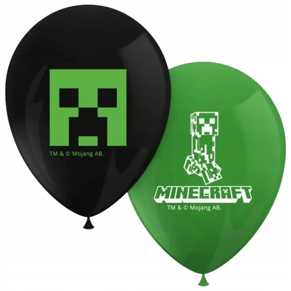 ZESTAW URODZINOWY MINECRAFT BALONY TALERZYKI KUBKI