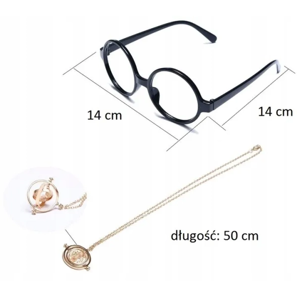 RÓŻDŻKA HARRY POTTER SZALIK OKULARY NASZYJNIK ZESTAW DO STRÓJ HARRY POTTER