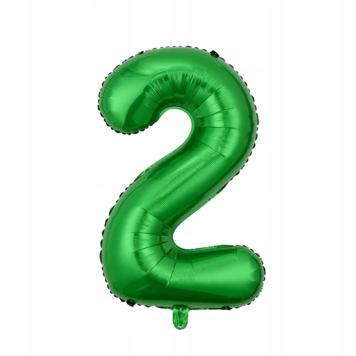 BALON FOLIOWY ZIELONY CYFRA 2