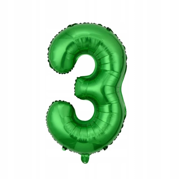 BALON FOLIOWY ZIELONY CYFRA 3