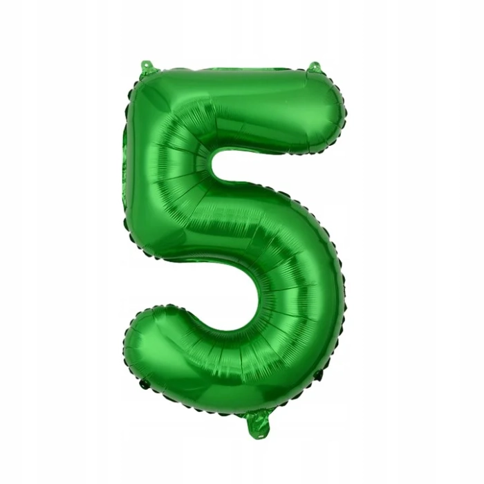 BALON FOLIOWY ZIELONY CYFRA 5