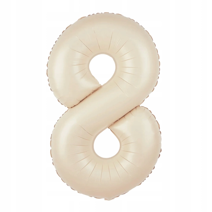 BALON FOLIOWY BEŻOWY NUDE CYFRA 8