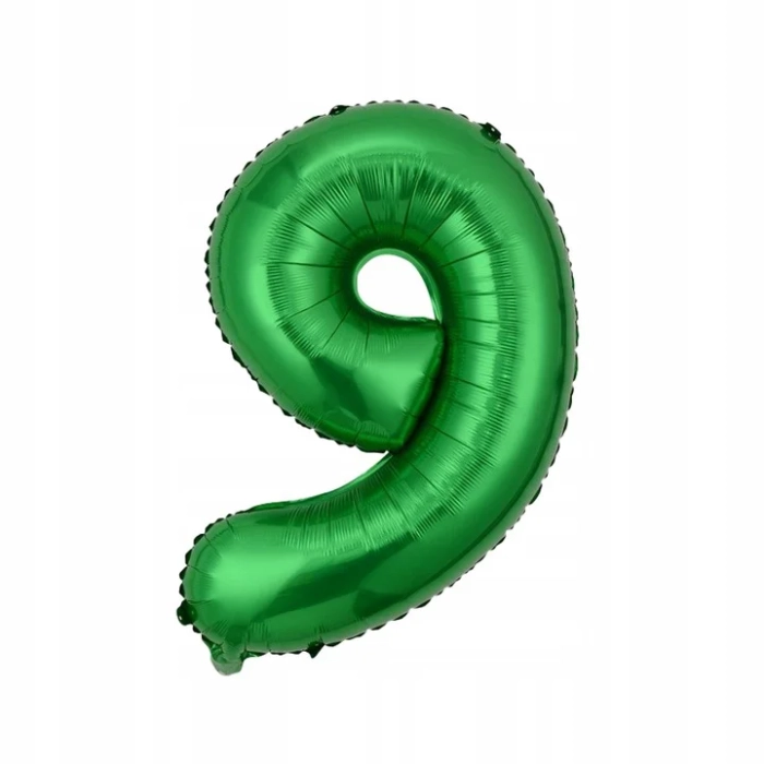 BALON FOLIOWY ZIELONY CYFRA 9