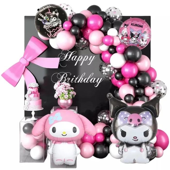 GIRLANDA BALONOWA ZESTAW BALONÓW KUROMI SANRIO BALONY URODZINOWE KUROMI