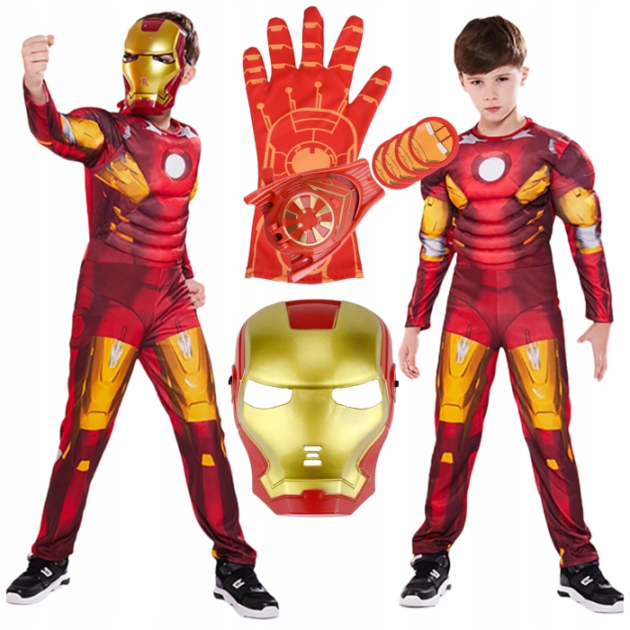 IRON MAN STRÓJ PRZEBRANIE MASKA KOSTIUM BAL KARNAWAŁOWY RĘKAWICA
