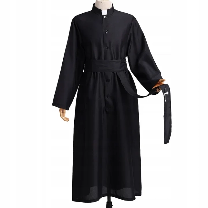 STRÓJ KSIĘDZA SUTANNA KSIĄDZ KAPŁAN KOSTIUM PRZEBRANIE STRÓJ HALLOWEEN