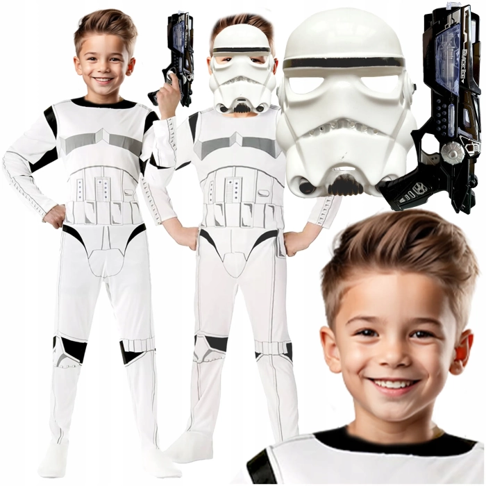STRÓJ SZTURMOWIEC STAR WARS KOSTIUM NA BAL MASKA PISTOLET ŚWIECI