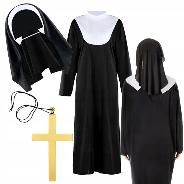 STRÓJ ZAKONNICY KOSTIUM ZAKONNICA SIOSTRA STRÓJ KARNAWAŁOWY HALLOWEEN