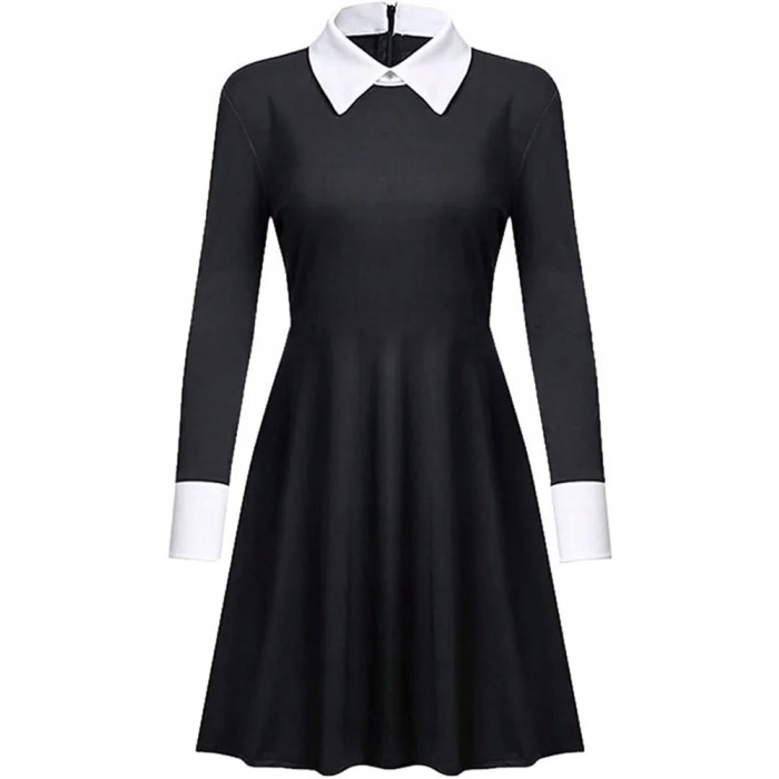 SUKIENKA WEDNESDAY ADDAMS STRÓJ NA BAL PRZEBIERAŃCÓW + BALON