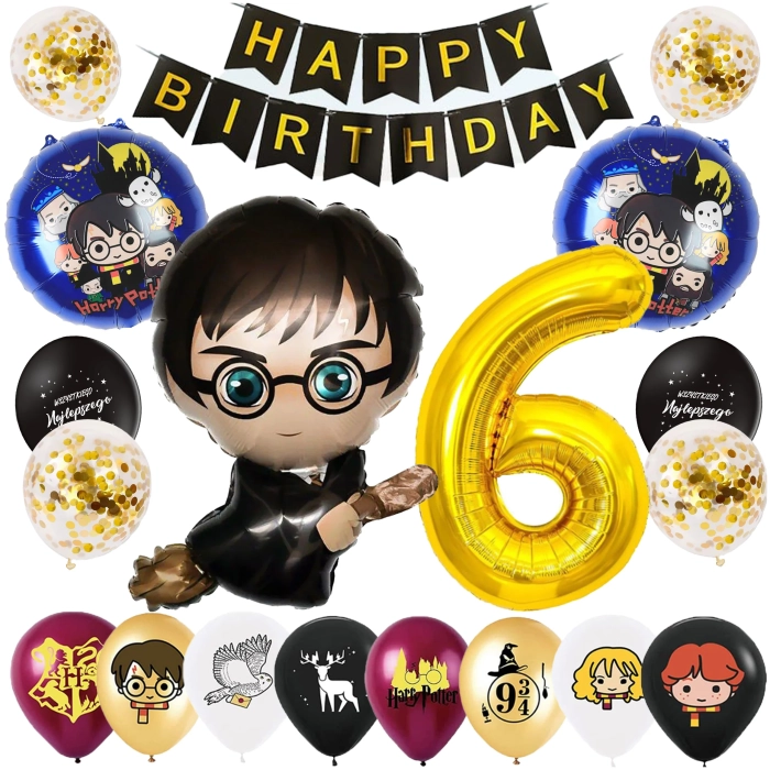 ZESTAW BALONÓW HARRY POTTER BALON CYFRA 6