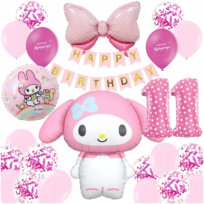 ZESTAW BALONÓW KUROMI BALON CYFRA 11