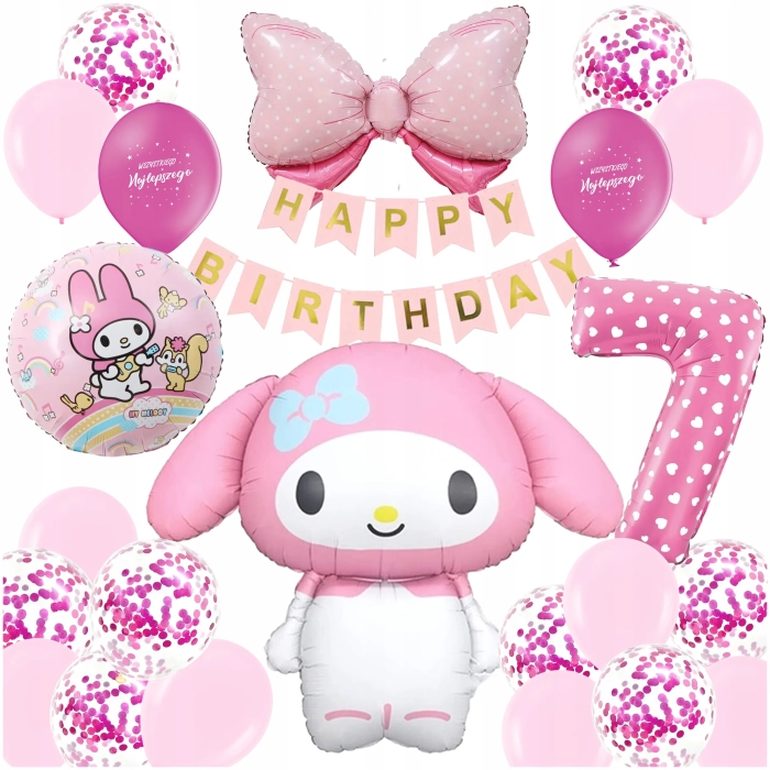 ZESTAW BALONÓW KUROMI BALON CYFRA 7