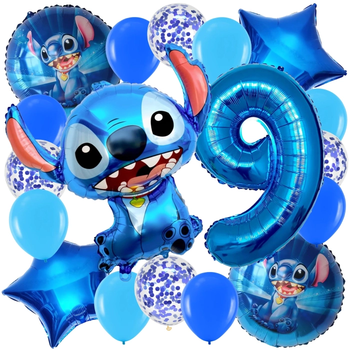 ZESTAW BALONÓW STITCH CYFRA 9