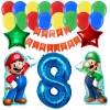 ZESTAW BALONÓW URODZINOWYCH SUPER MARIO LUIGI BALON CYFRA 8