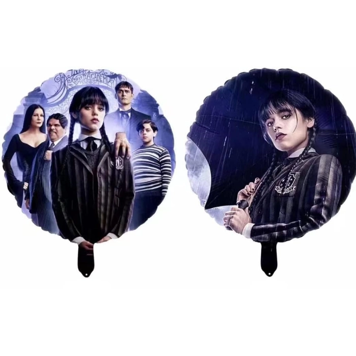 ZESTAW BALONÓW WEDNESDAY ADDAMS URODZINY HALLOWEEN 6 szt