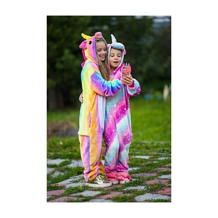 JEDNOROŻEC STRÓJ KIGURUMI TĘCZOWY PONY PIŻAMA DZIECI ONESIE