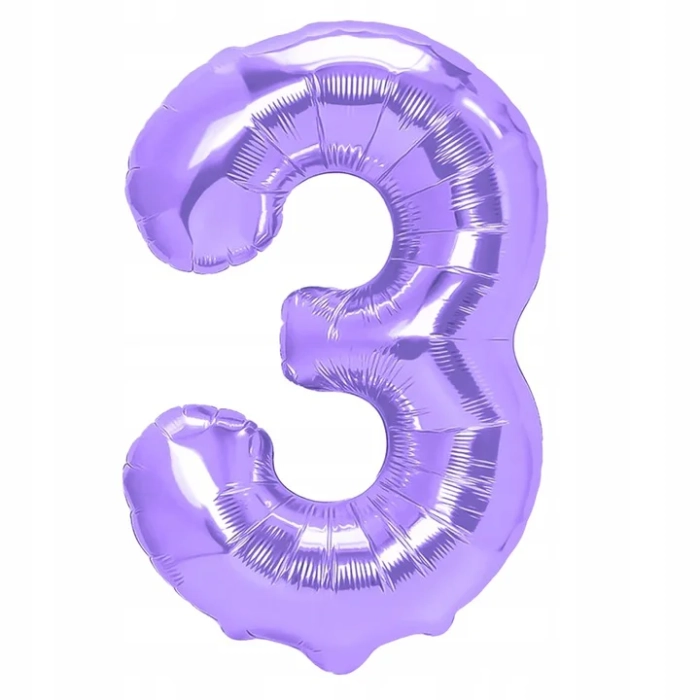 BALON FOLIOWY FIOLETOWY CYFRA 3