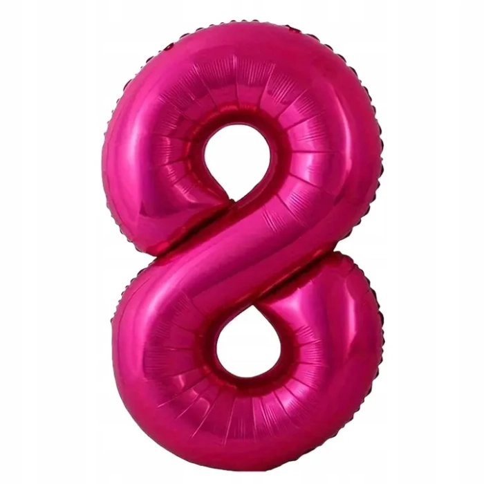 BALON FOLIOWY RÓŻOWY CYFRA 8