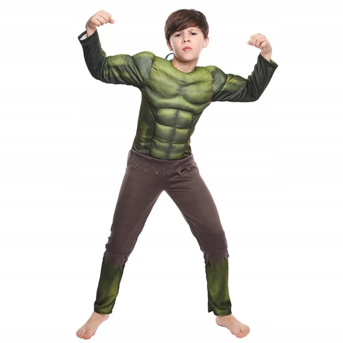HULK STRÓJ MIĘŚNIE 2 RĘKAWICE MASKA 4W1