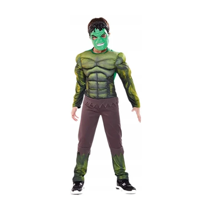 HULK STRÓJ MIĘŚNIE 2 RĘKAWICE MASKA 4W1