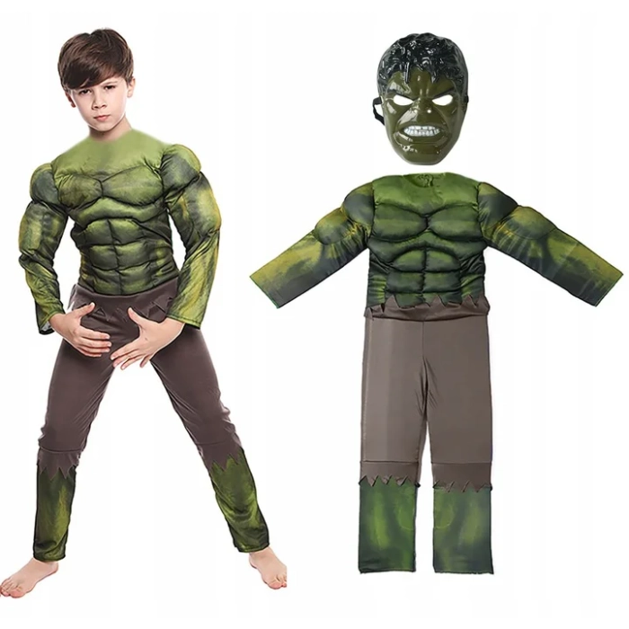 HULK STRÓJ PRZEBRANIE MASKA MIĘŚNIE
