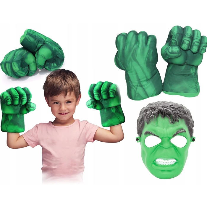 HULK STRÓJ ZESTAW RĘKAWICE PIĘŚĆ BOKSERSKIE MASKA