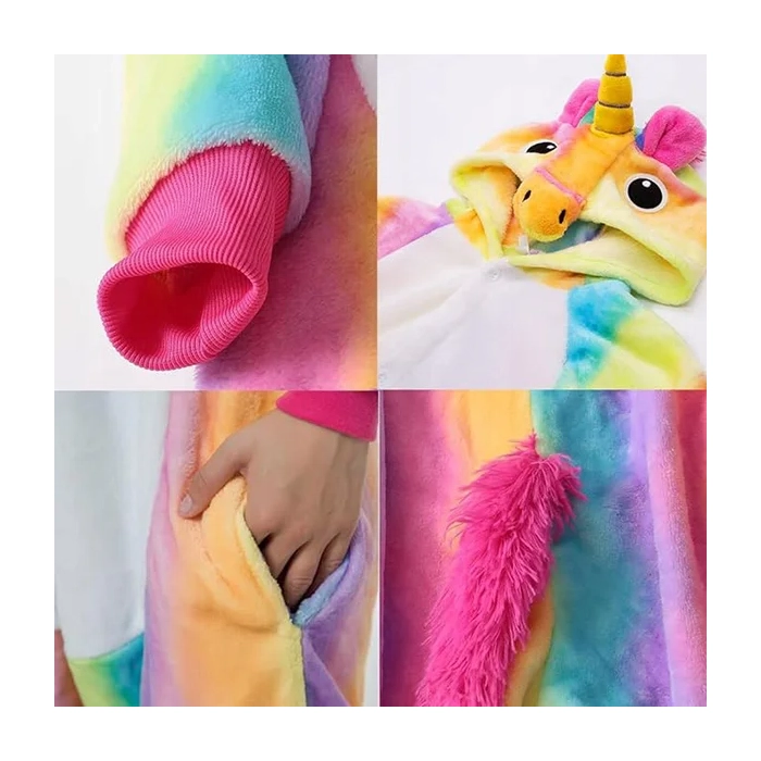 JEDNOROŻEC STRÓJ KIGURUMI TĘCZOWY PONY PIŻAMA DZIECI ONESIE