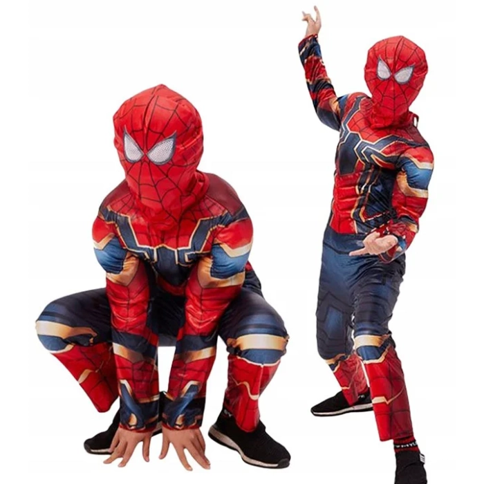SPIDERMAN STRÓJ MIĘŚNIE MASKA KOSTIUM