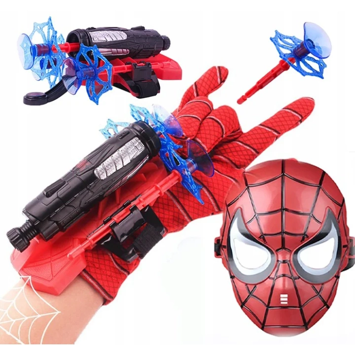 SPIDERMAN RĘKAWICA Z WYRZUTNIĄ + STRZAŁKI + MASKA
