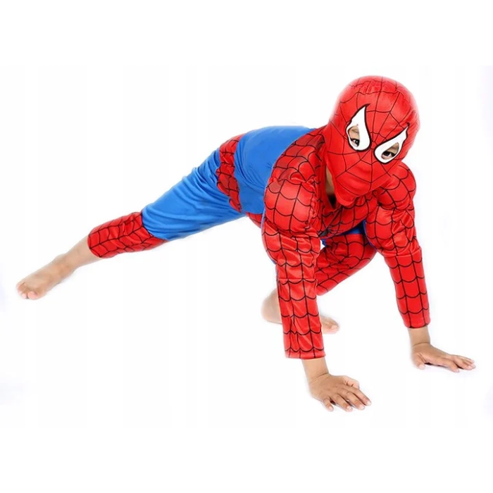 SPIDERMAN STRÓJ MASKA MIĘŚNIE PRZEBRANIE
